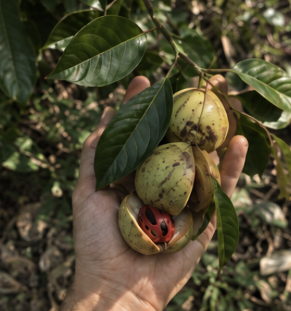 Java-origin nutmeg oil with volcanic-soil grown nutmeg